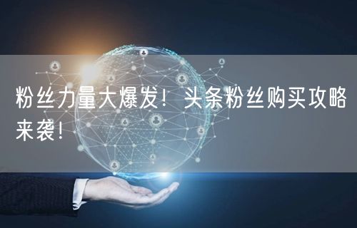 粉丝力量大爆发!头条粉丝购买攻略来袭!