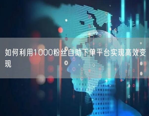 如何利用1000粉丝自助下单平台实现高效变现