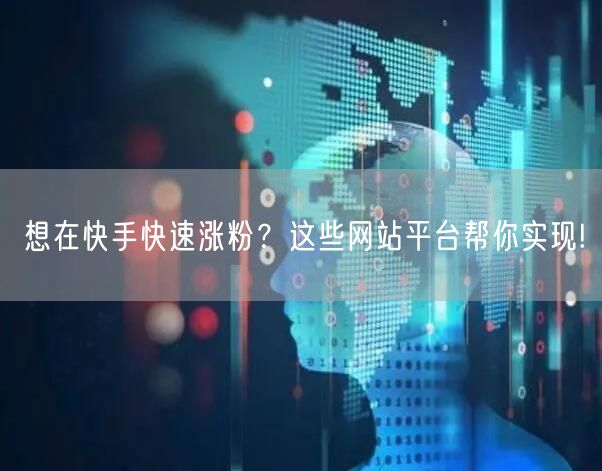 想在快手快速涨粉?这些网站平台帮你实现!