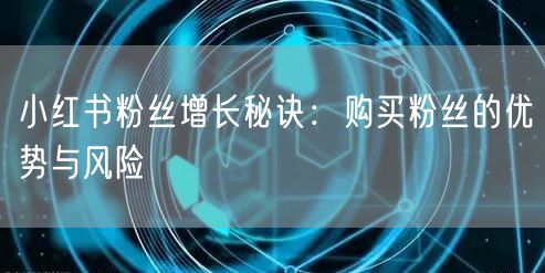小红书粉丝增长秘诀:购买粉丝的优势与风险