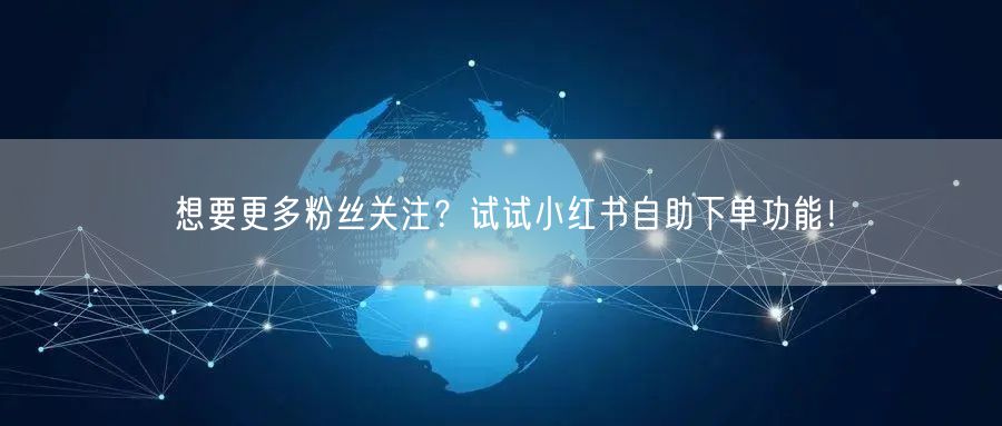 想要更多粉丝关注?试试小红书自助下单功能!